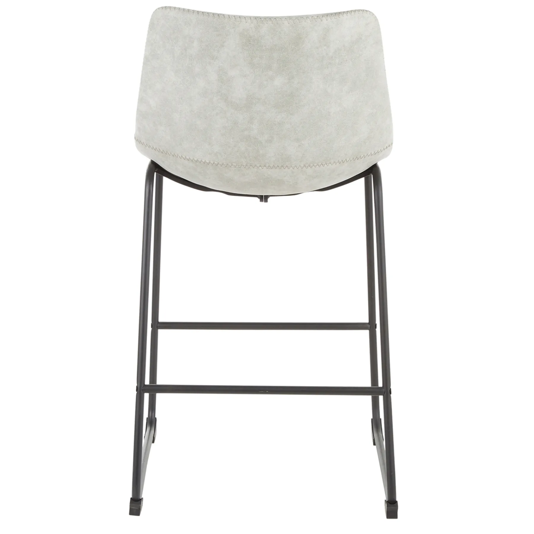 * Drake Modern Faux Leather Industrial Barstool, Light Grey Fashion< Barstools