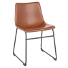 * Drake Modern Industrial Dining Chair, Cognac Cheaper< Dining Chairs & Benches