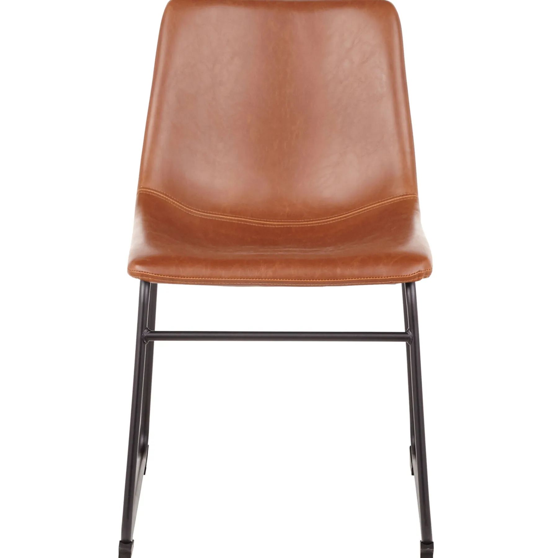 * Drake Modern Industrial Dining Chair, Cognac Clearance< Dining Chairs & Benches