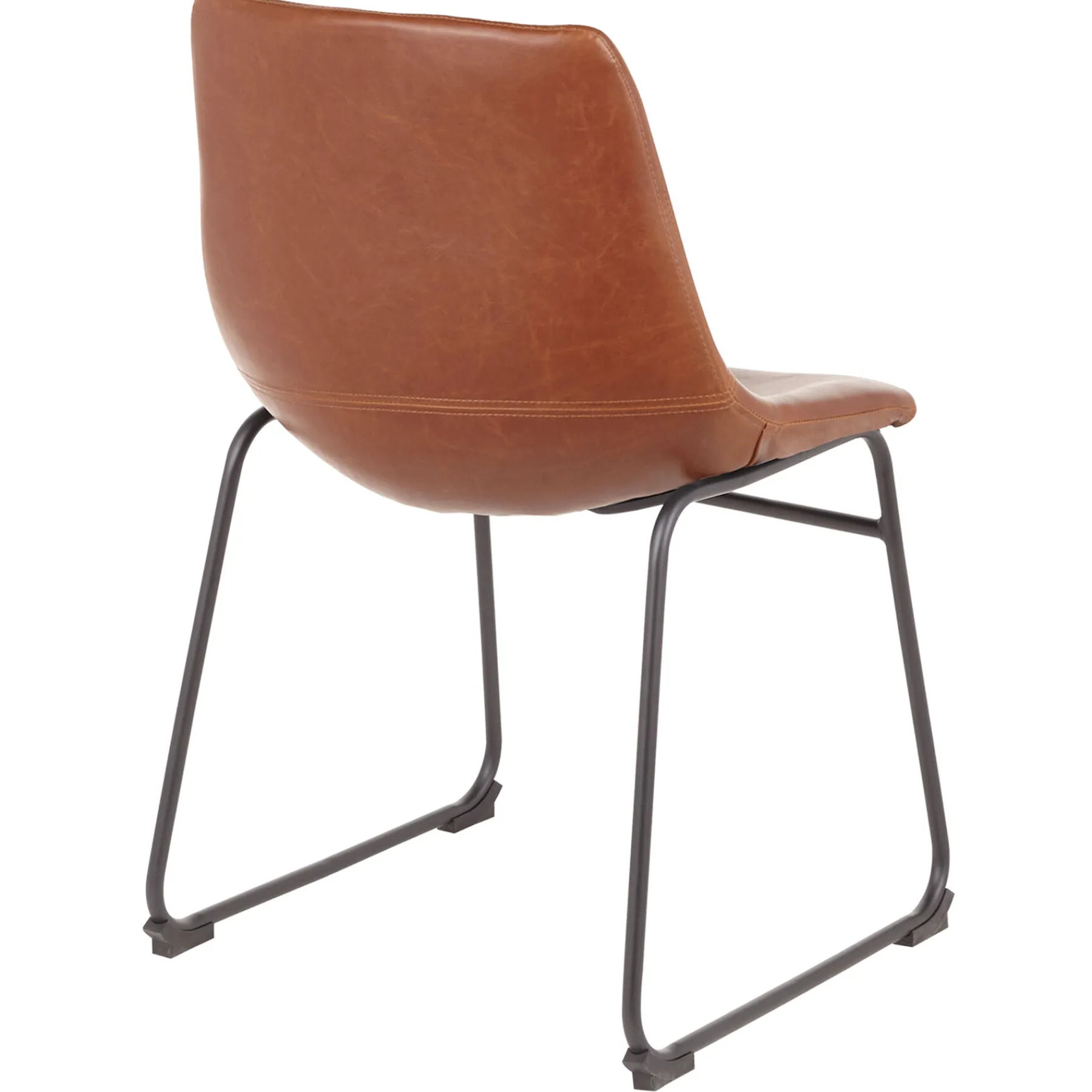 * Drake Modern Industrial Dining Chair, Cognac Clearance< Dining Chairs & Benches