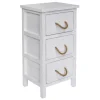 * 3-Drawer Distressed White Cabinet Outlet< Bedroom