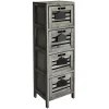 * 4-Drawer Grey Wooden Cabinet, Large Opening Sales< Cabinets & Chests