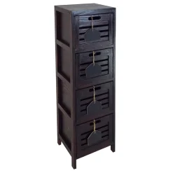 * 4-Drawer Grey Wooden Cabinet, Medium Flash Sale< Cabinets & Chests