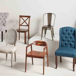 * Dublin Metal & Ash Wood Dining Chair Cheaper< Dining Chairs & Benches