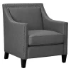 * Erica Grey Accent Chair With Nailhead Trim Flash Sale< Accent Chairs