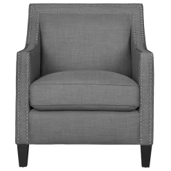 * Erica Grey Accent Chair With Nailhead Trim Flash Sale< Accent Chairs