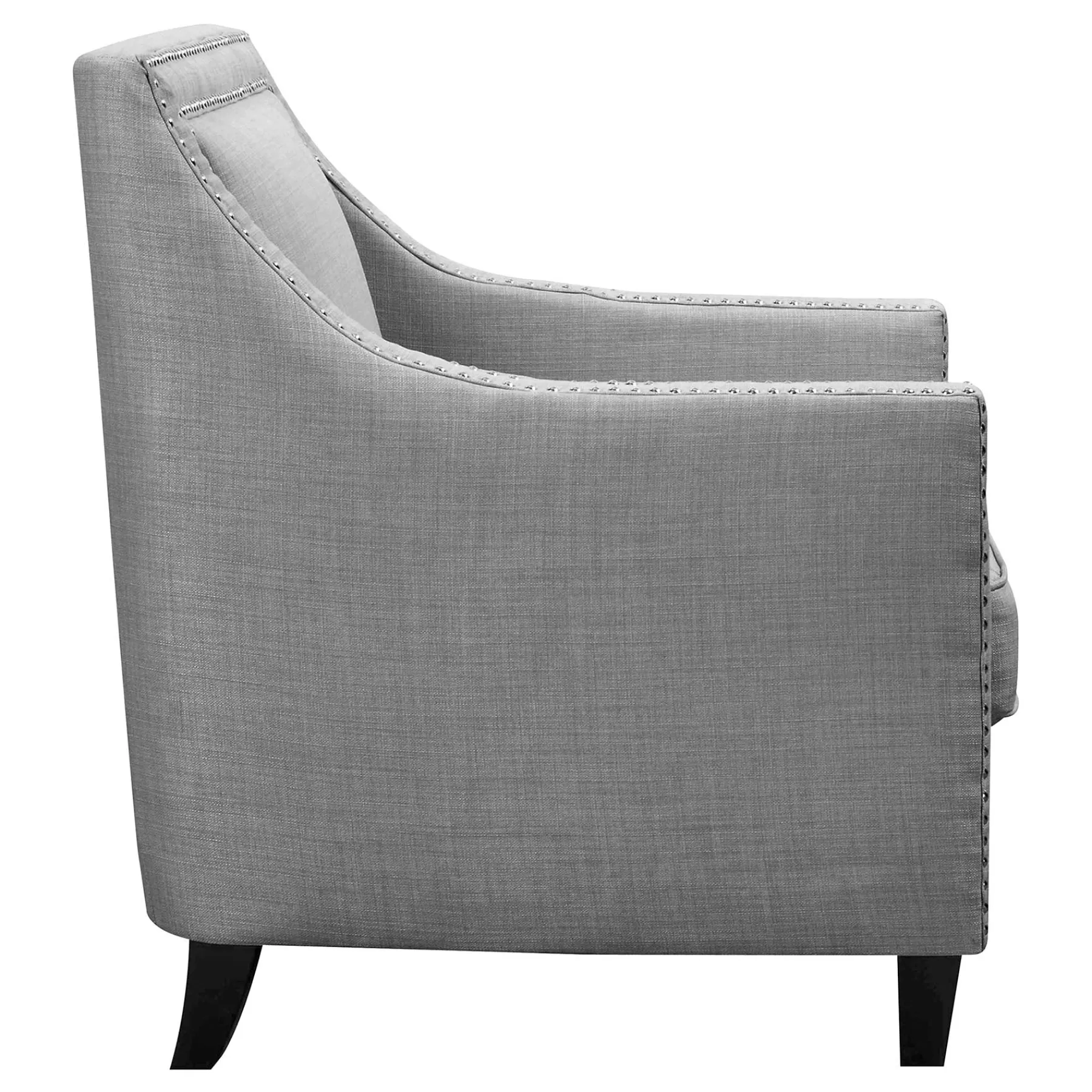 * Erica Grey Accent Chair With Nailhead Trim Flash Sale< Accent Chairs