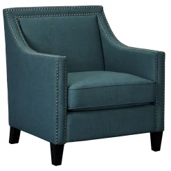 * Erica Teal Accent Chair With Nailhead Trim Low Price< Accent Chairs