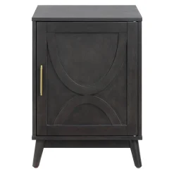 * Ezra Dark Brown Cabinet With Gold Handle Promotion< Cabinets & Chests