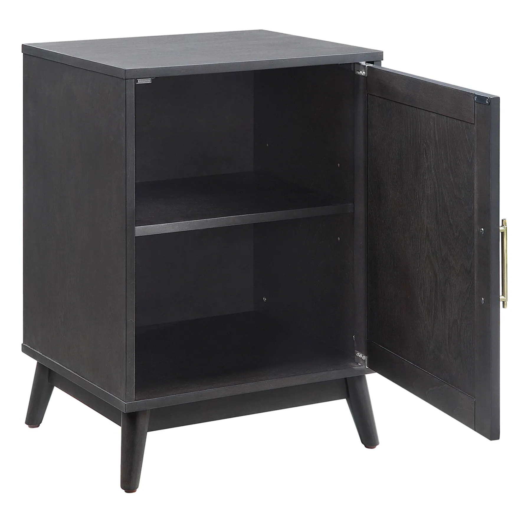 * Ezra Dark Brown Cabinet With Gold Handle Promotion< Cabinets & Chests