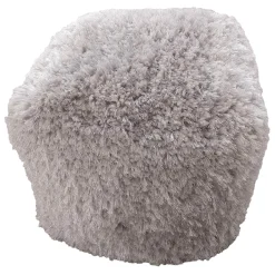 * Faye Shag Pouf, Grey Online Discount< Ottomans & Poufs