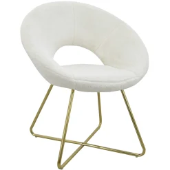 * Felicity Faux Fur Accent Chair Cream Gift Selection< Accent Chairs