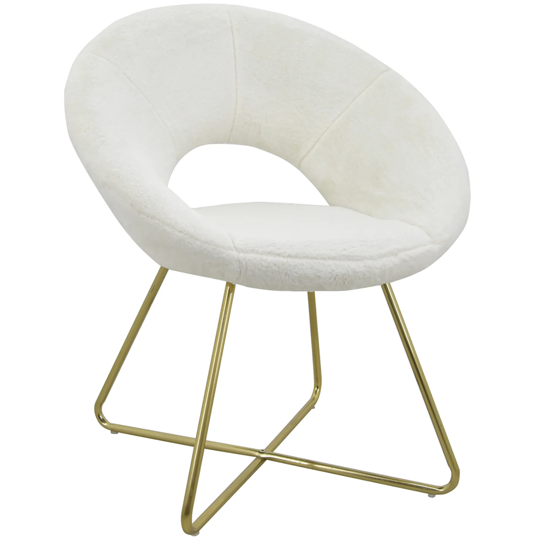 * Felicity Faux Fur Accent Chair Cream Gift Selection< Accent Chairs