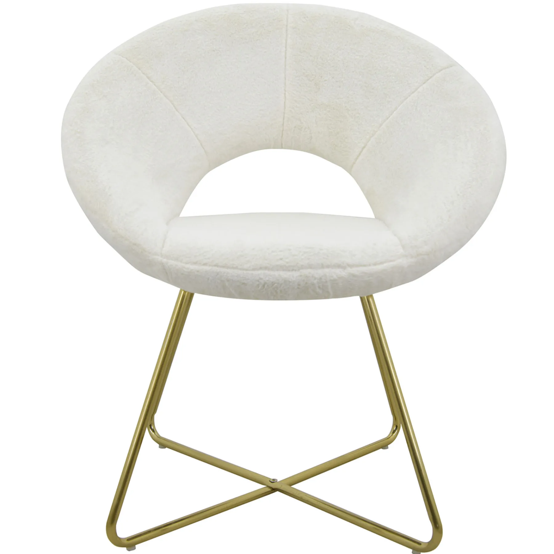 * Felicity Faux Fur Accent Chair Cream Gift Selection< Accent Chairs
