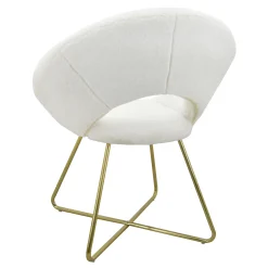 * Felicity Faux Fur Accent Chair Cream Gift Selection< Accent Chairs