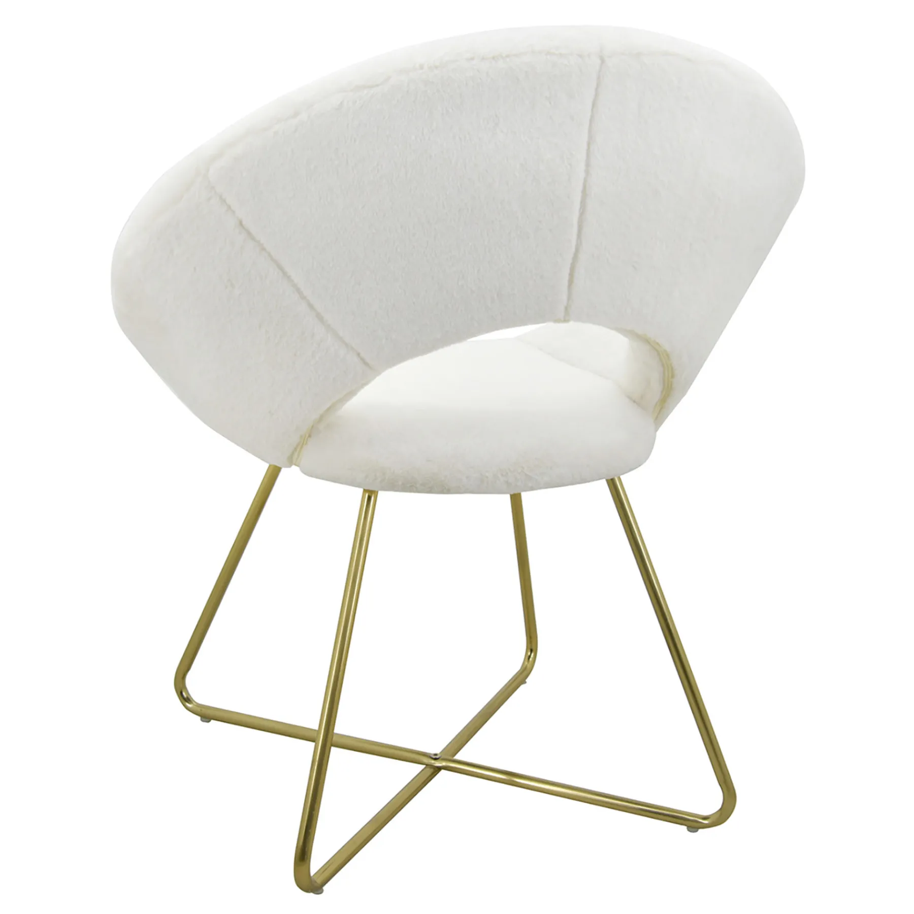 * Felicity Faux Fur Accent Chair Cream Gift Selection< Accent Chairs