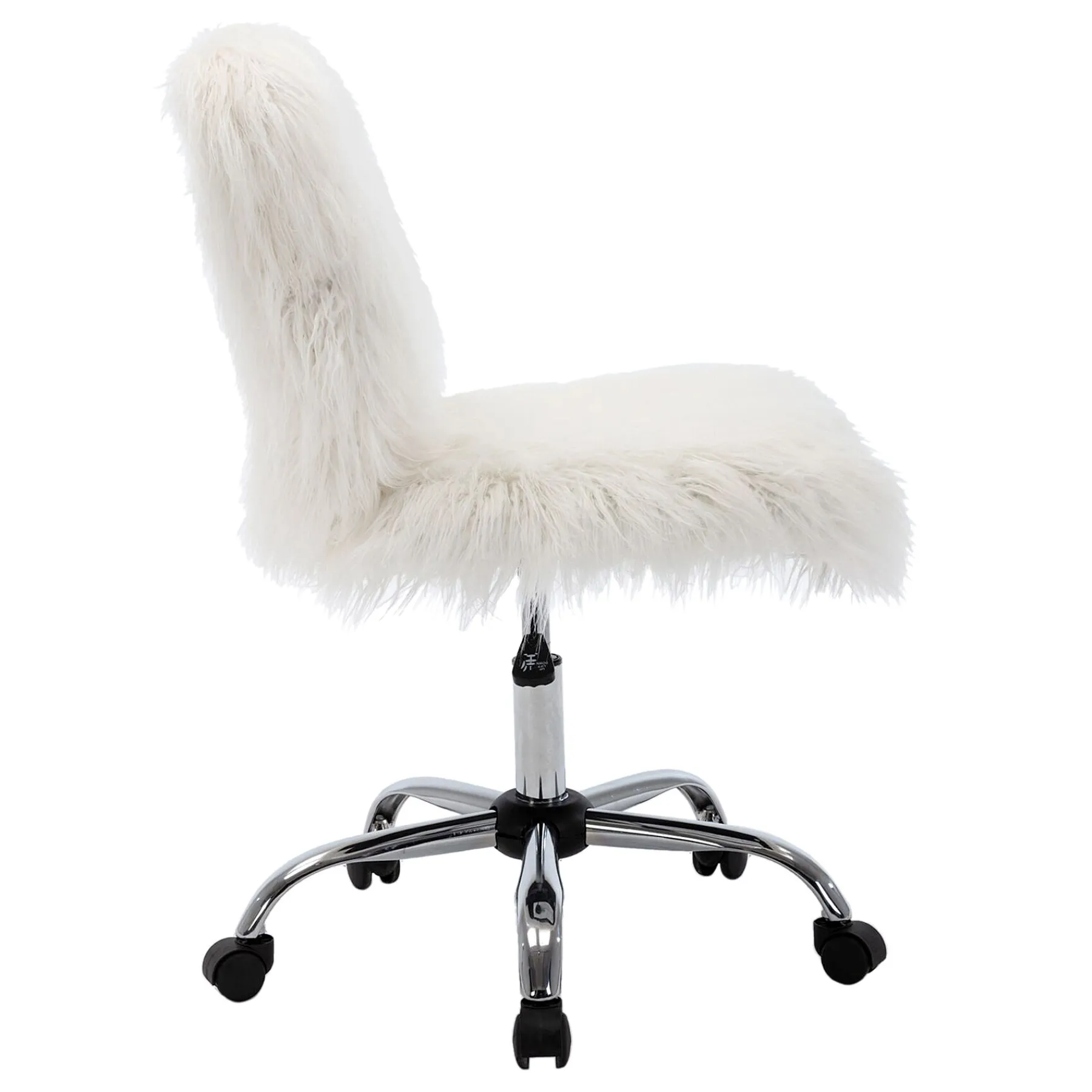* Fiona White Faux Fur Adjustable Office Chair Low Price< Office