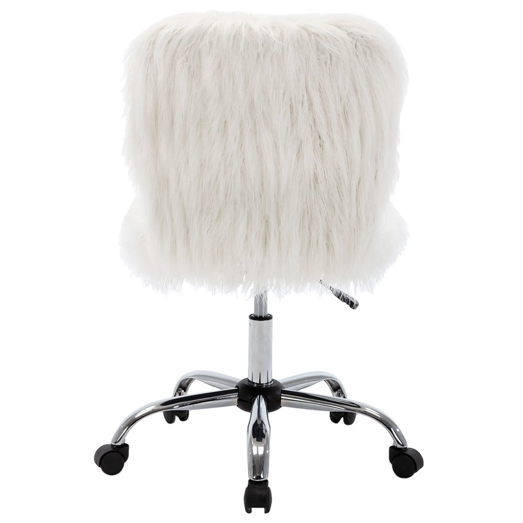 * Fiona White Faux Fur Adjustable Office Chair Low Price< Office