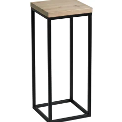 * Fiona Wood Top Plant Stand With Metal Base, Small Outlet< Plant Stands