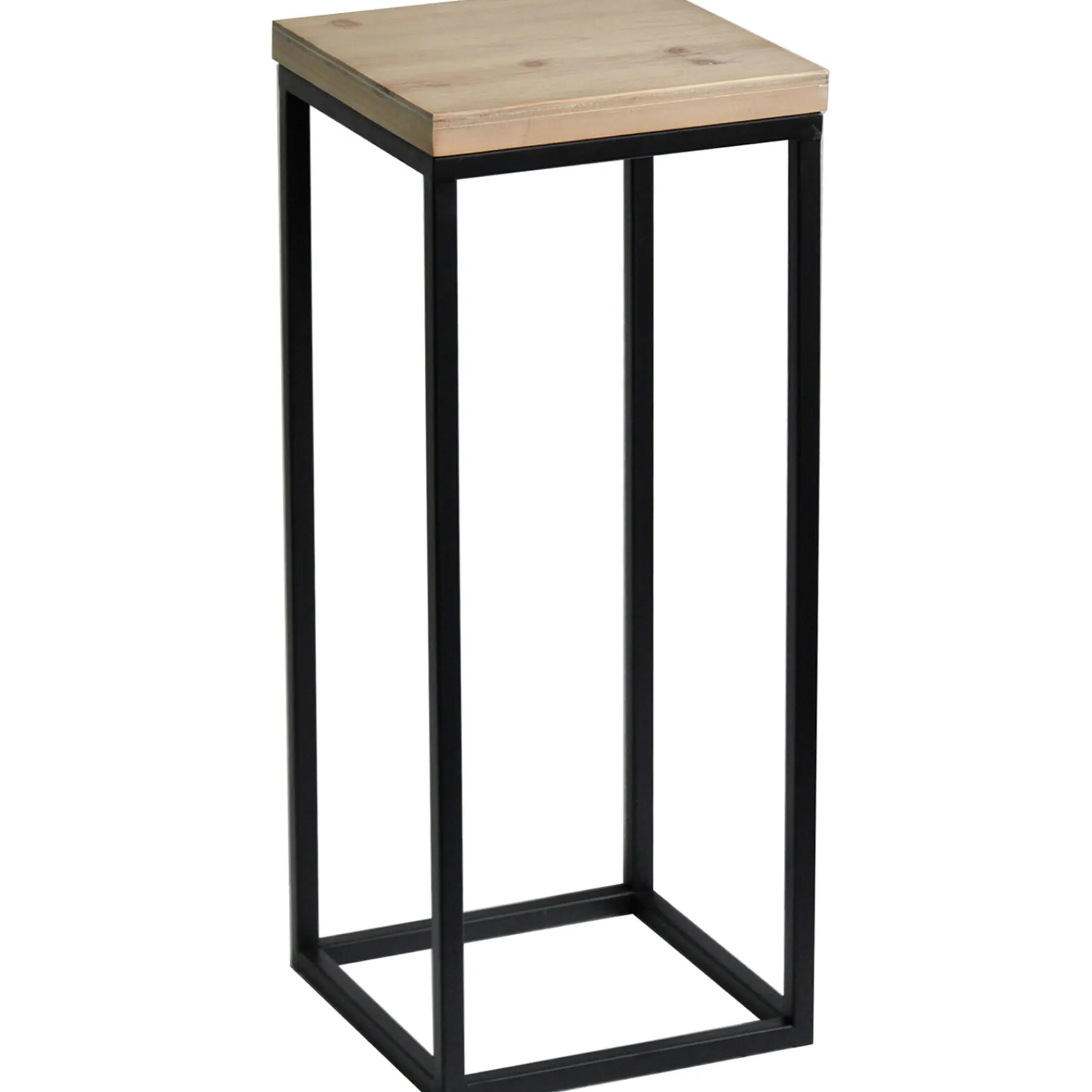 * Fiona Wood Top Plant Stand With Metal Base, Small Outlet< Plant Stands