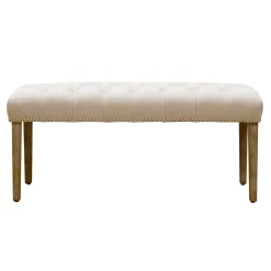 * Grace Mitchell Bailey Tufted Bench With Ring Accents, Kd Discount< Benches