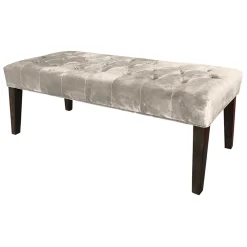 * Grace Mitchell Courtney Tufted Bench, Grey Clearance< Stools & Benches
