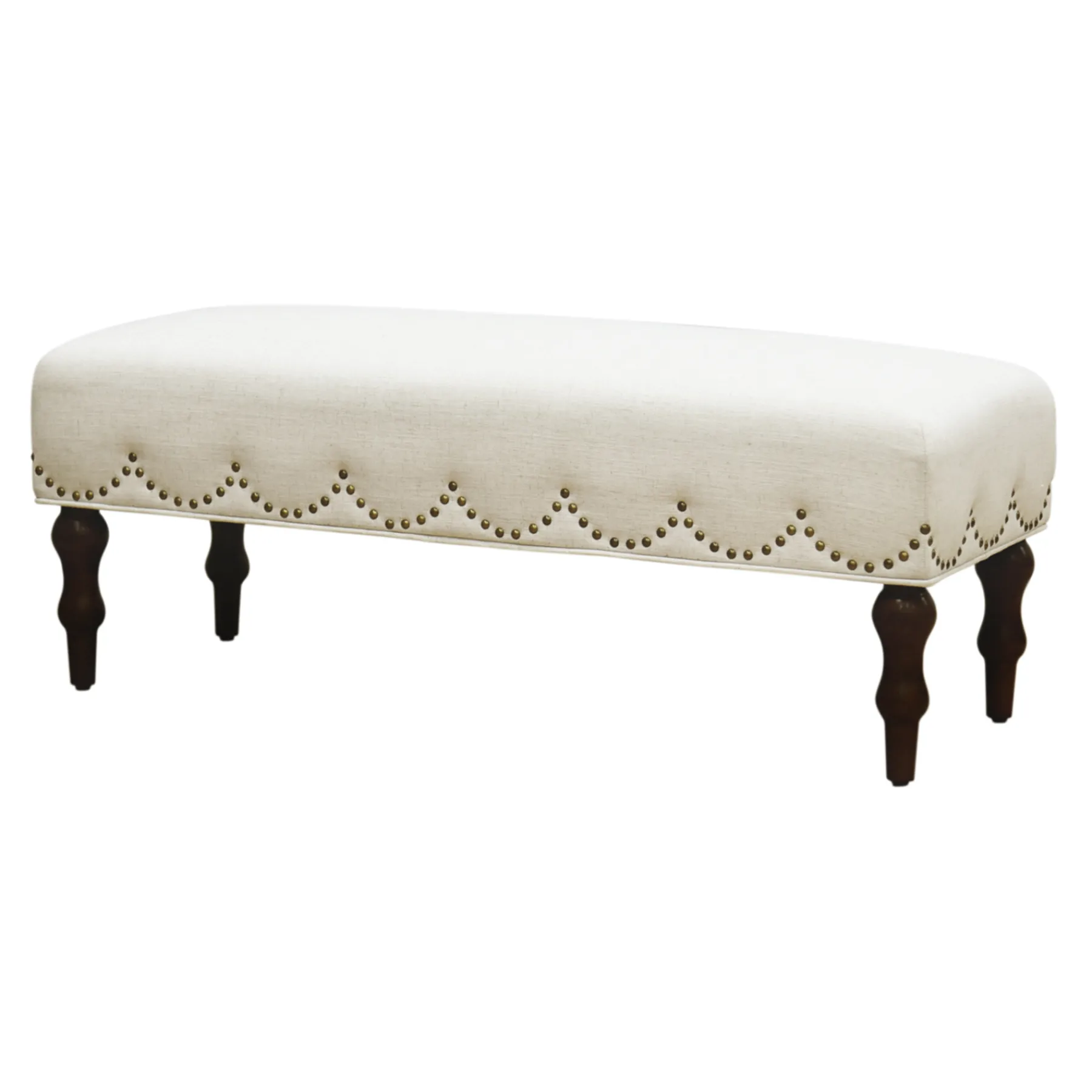 * Grace Mitchell Ellery Bench With Scalloped Nailheads Promotion< Benches