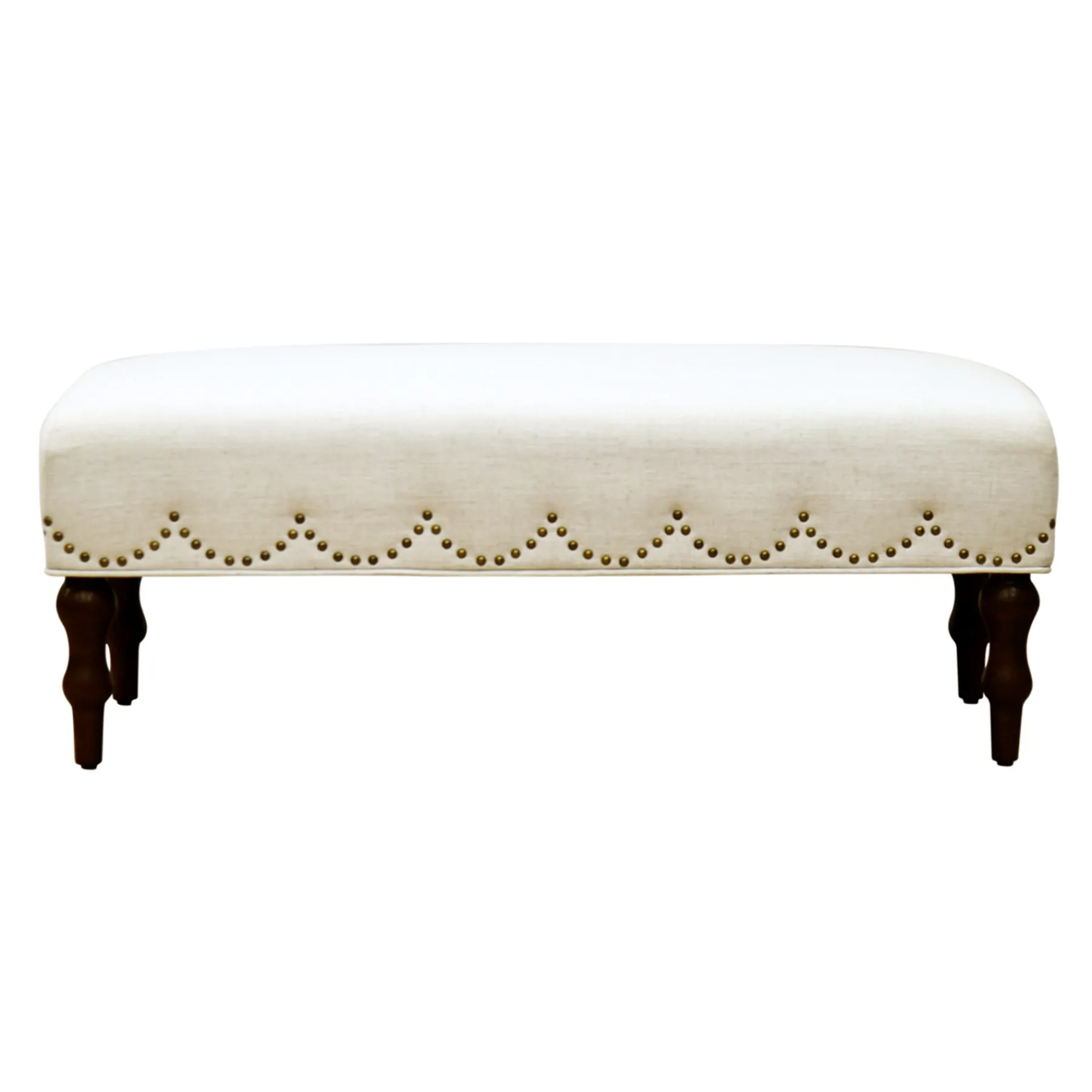 * Grace Mitchell Ellery Bench With Scalloped Nailheads Promotion< Benches