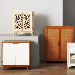 * Grace Mitchell Natural Carved 2-Door Cabinet Promotion< Cabinets & Chests