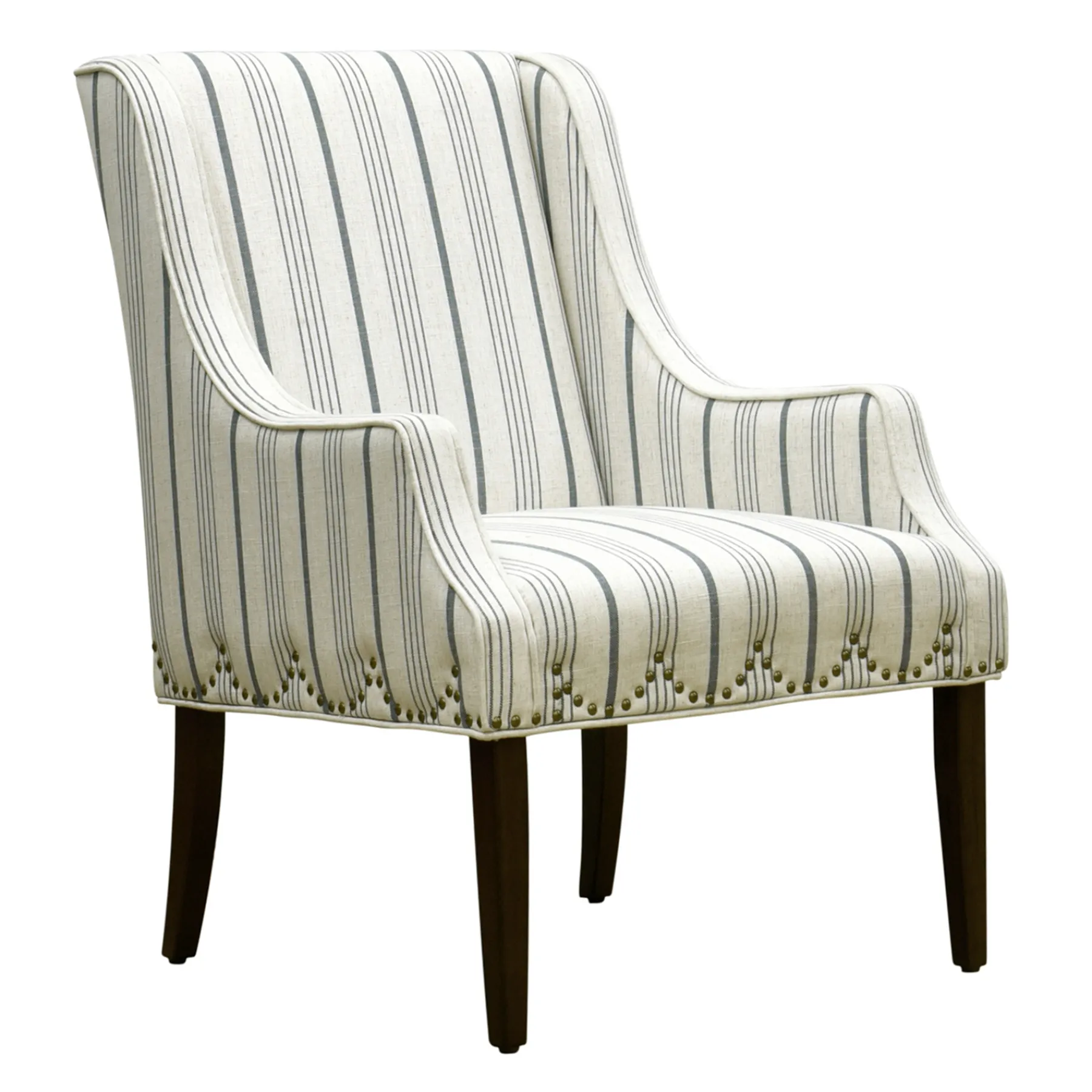 * Grace Mitchell Olivia Striped Scalloped Arm Chair Discount< Accent Chairs