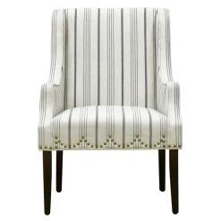 * Grace Mitchell Olivia Striped Scalloped Arm Chair Discount< Accent Chairs