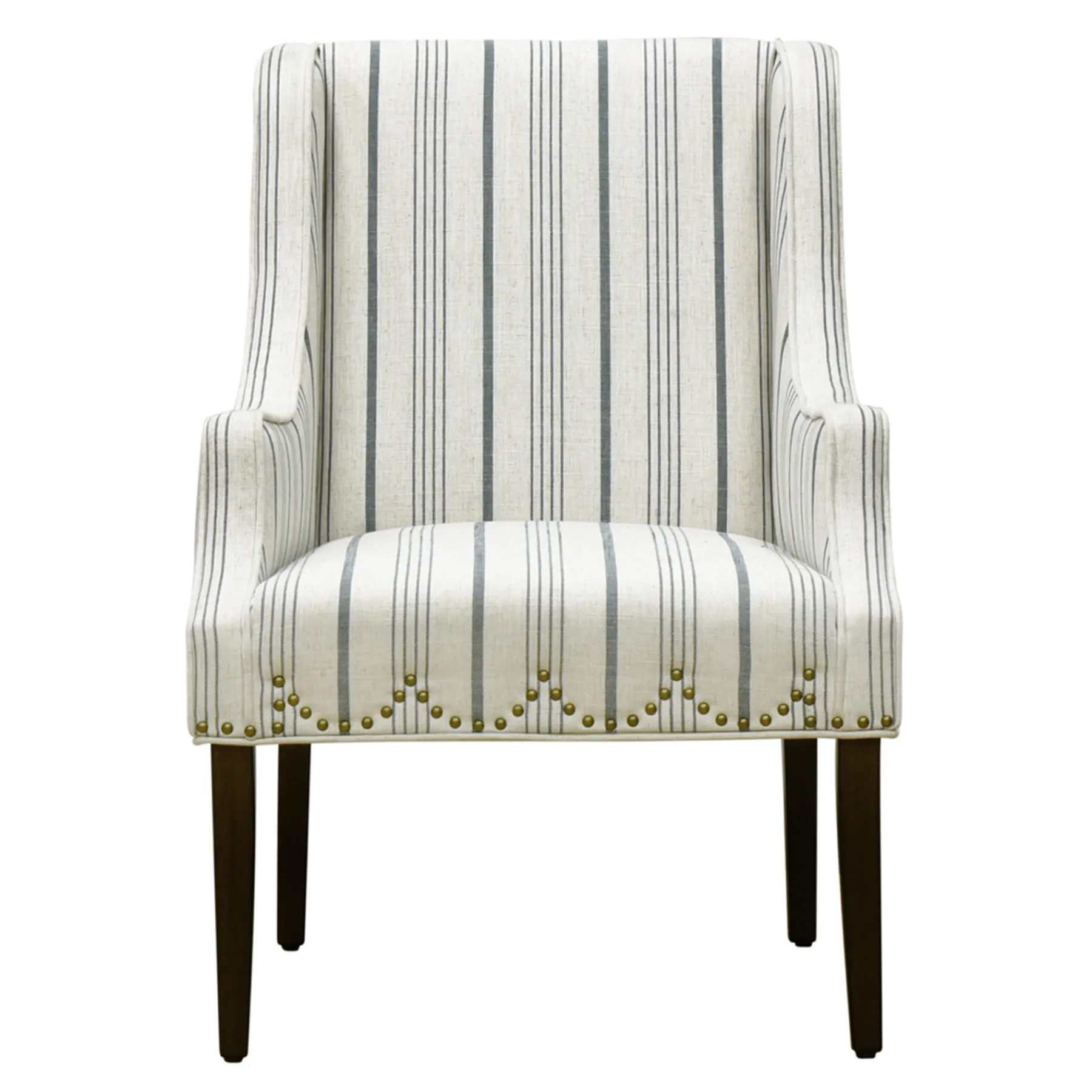 * Grace Mitchell Olivia Striped Scalloped Arm Chair Discount< Accent Chairs