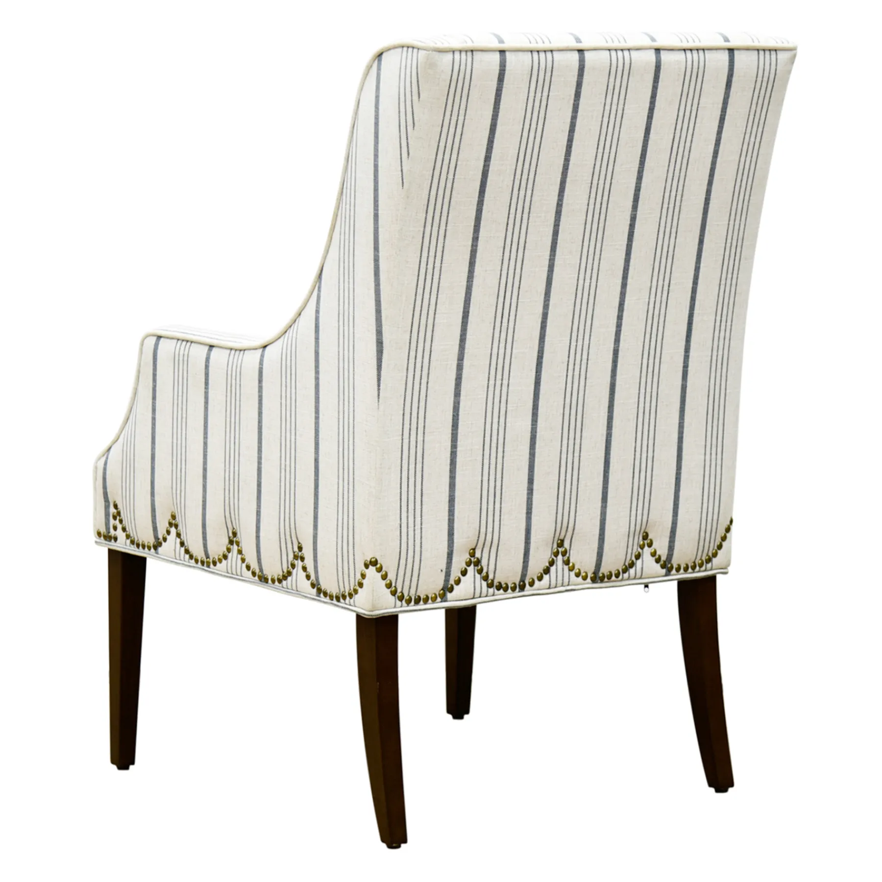 * Grace Mitchell Olivia Striped Scalloped Arm Chair Discount< Accent Chairs