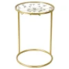 * Grace Mitchell Round Gold Accent Table With Glass Top Fashion< Accent Tables