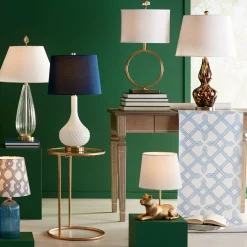 * Grace Mitchell Round Gold Accent Table With Glass Top Fashion< Accent Tables