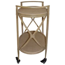 * Grace Mitchell 2-Tier Rattan Shelf Bar Cart With Metal Frame Outlet< Baker'S Racks & Bar Carts