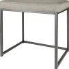 * Grey Rectangle Vanity Stool Premium< Stools & Benches