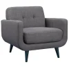 * Hadley Tufted Back Accent Chair, Charcoal Grey Flash Sale< Accent Chairs