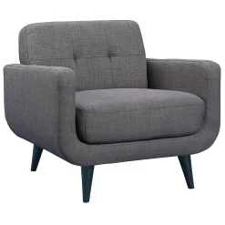 * Hadley Tufted Back Accent Chair, Charcoal Grey Flash Sale< Accent Chairs