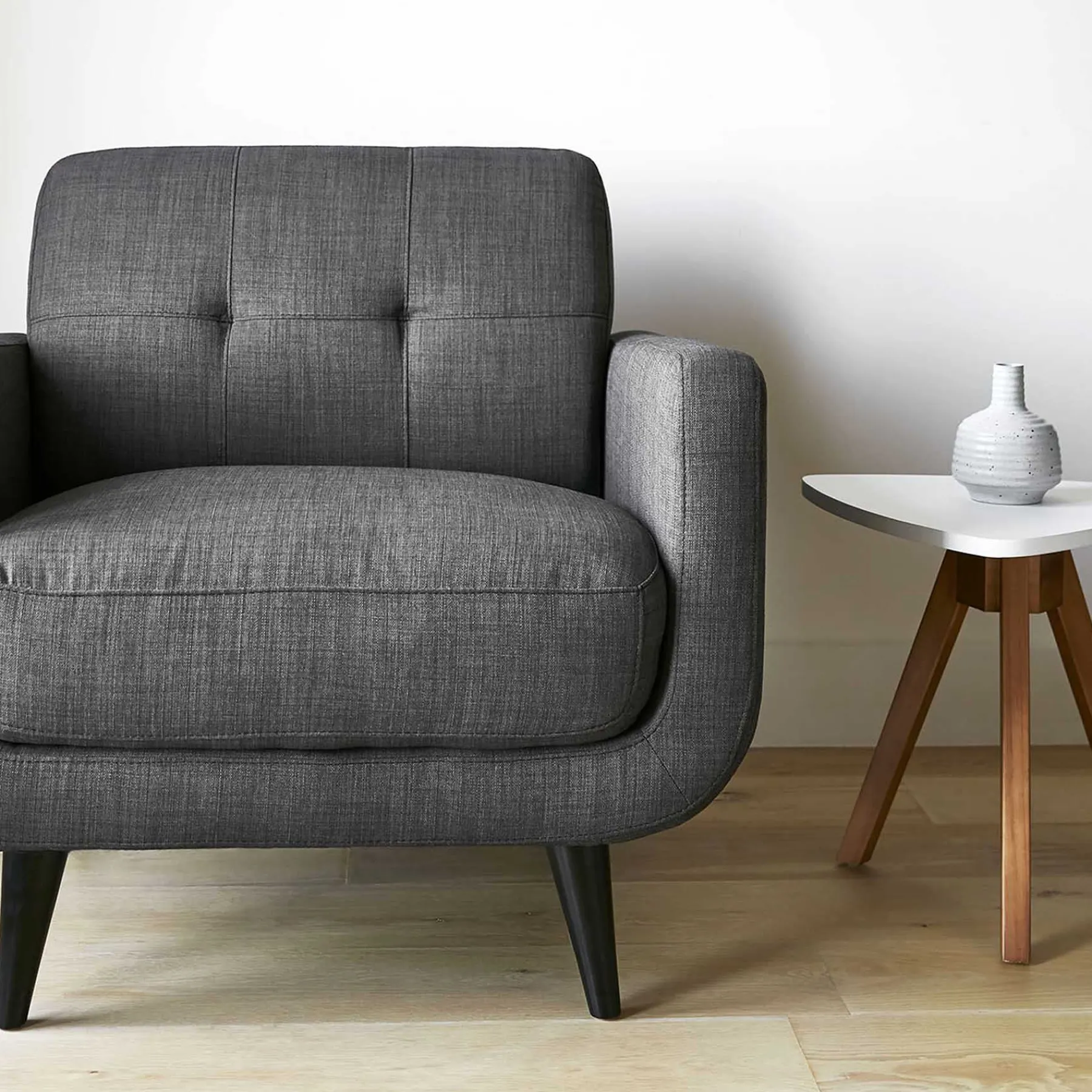 * Hadley Tufted Back Accent Chair, Charcoal Grey Flash Sale< Accent Chairs