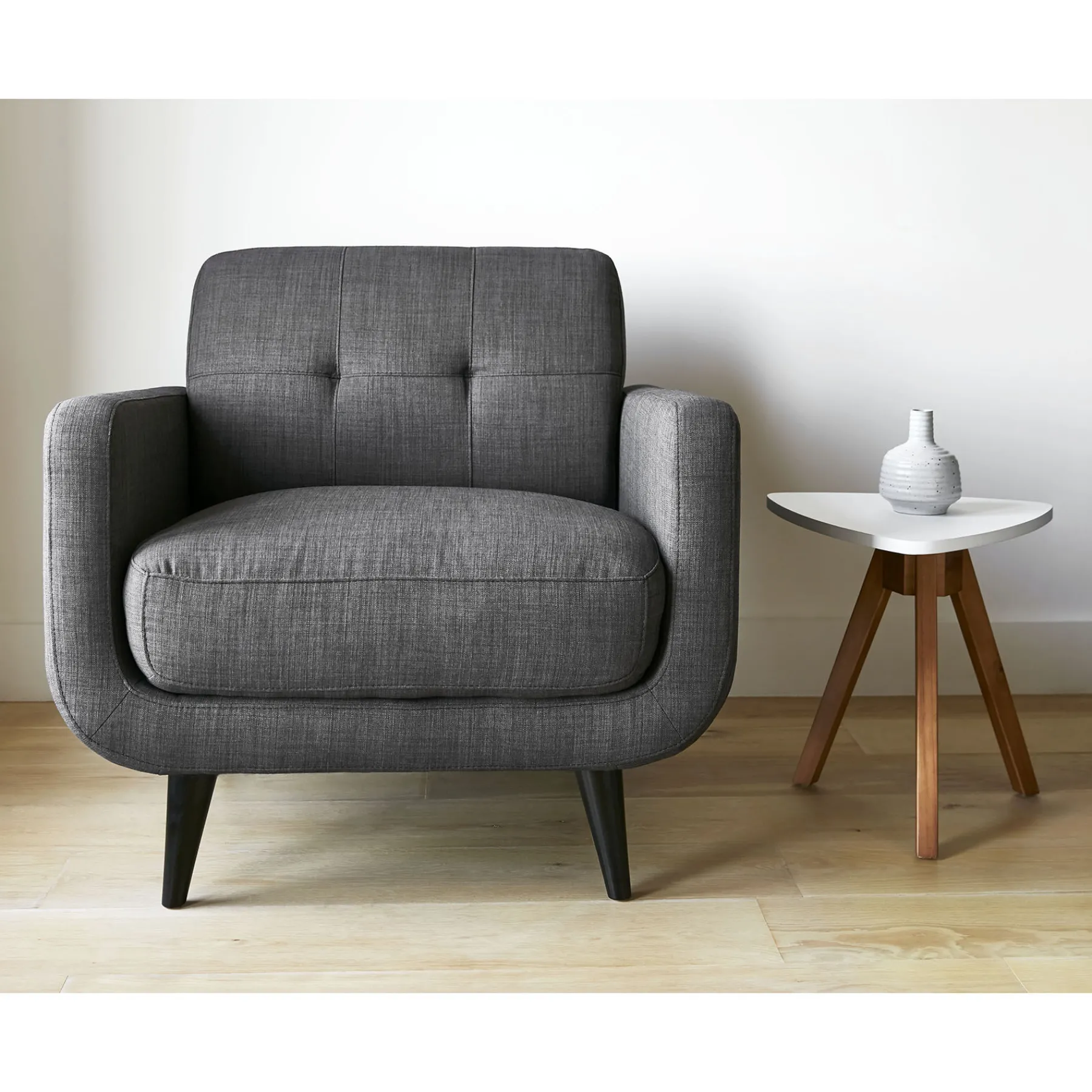 * Hadley Tufted Back Accent Chair, Charcoal Grey Flash Sale< Accent Chairs