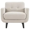 * Hadley Tufted Back Accent Chair, Taupe Opening Sales< Accent Chairs