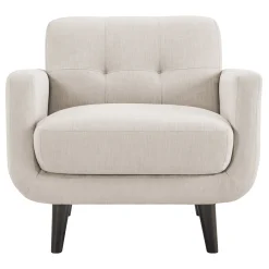 * Hadley Tufted Back Accent Chair, Taupe Opening Sales< Accent Chairs