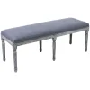 * Heritage Dark Grey Linen Bench Low Price< Benches