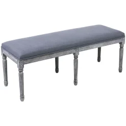 * Heritage Dark Grey Linen Bench Low Price< Benches