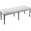 * Heritage Light Grey Linen Bench Cheaper< Benches