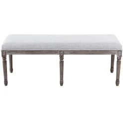 * Heritage Light Grey Linen Bench Cheaper< Benches
