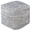 * Honeybloom Black & Cream Pouf Discount Online< Ottomans & Poufs
