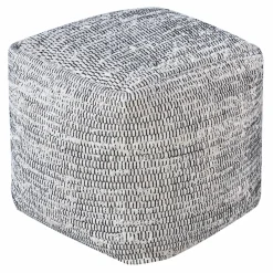 * Honeybloom Black & Cream Pouf Discount Online< Ottomans & Poufs