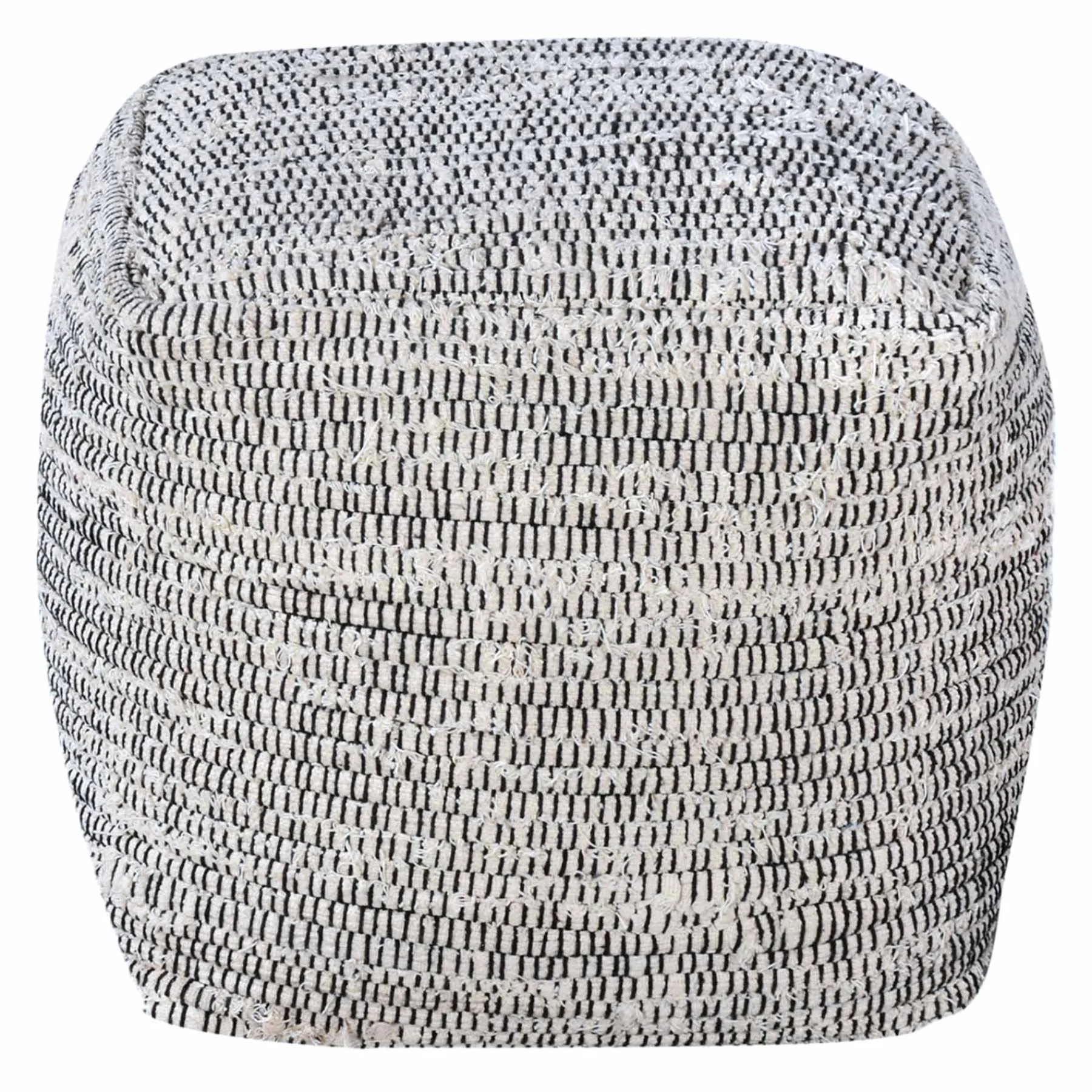 * Honeybloom Black & Cream Pouf Discount Online< Ottomans & Poufs